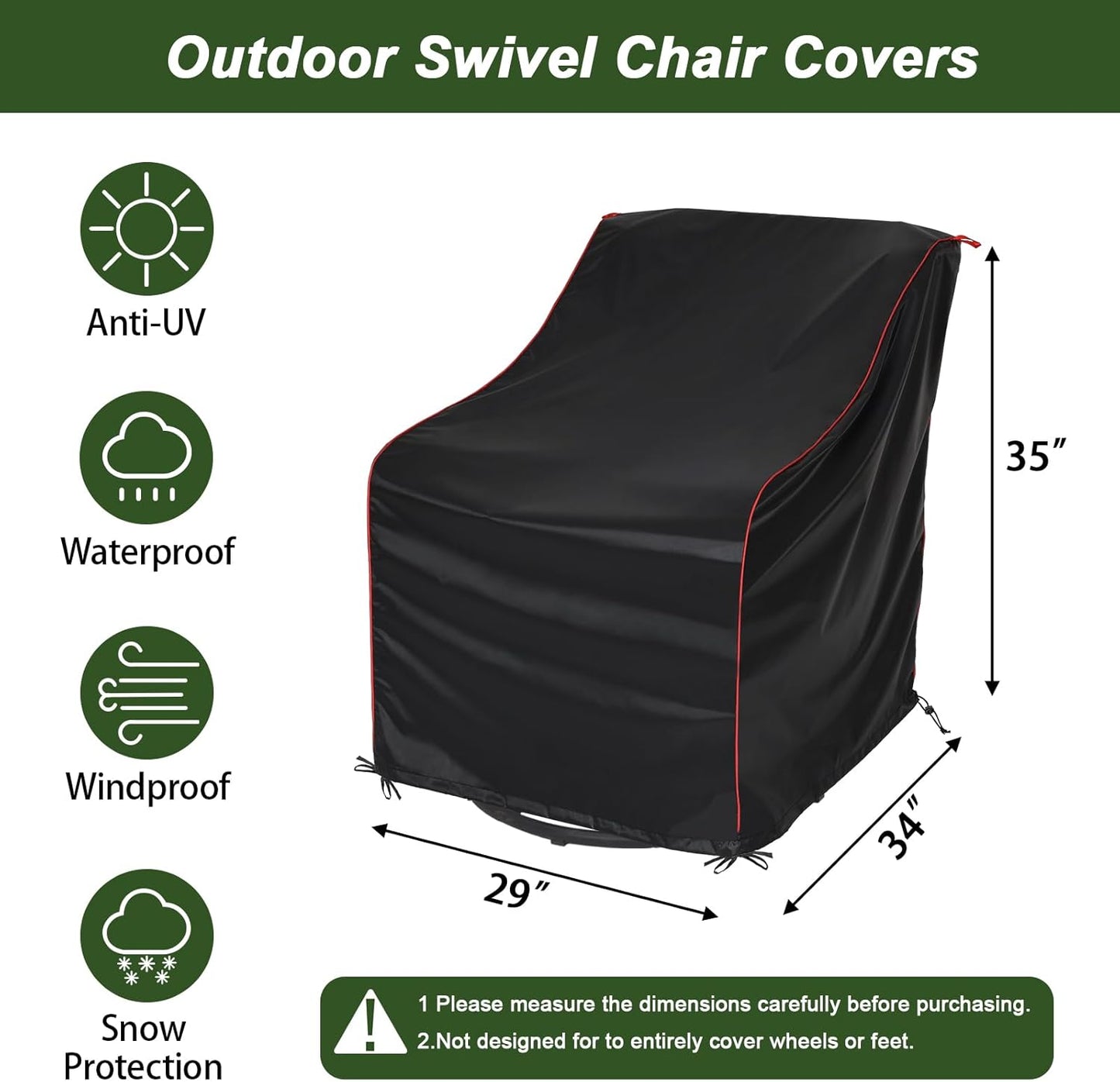 Fundas sillas patio impermeables Adirondack mecedoras negro