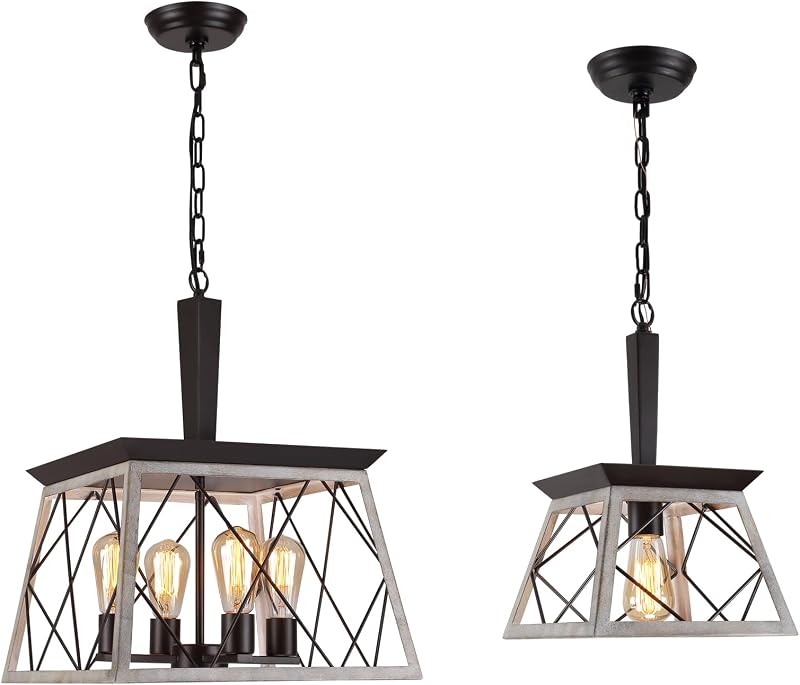 4 Luces rústicas para comedor cocina isla