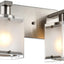 Lámpara pared 2 luces níquel cepillado vidrio esmerilado E26