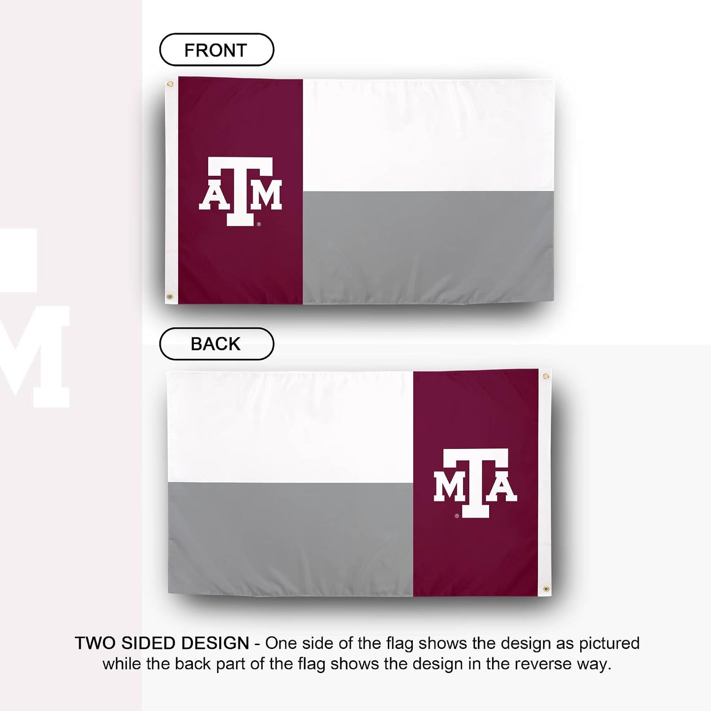 Bandera TAMU 3x5ft tela poliéster interiores exteriores