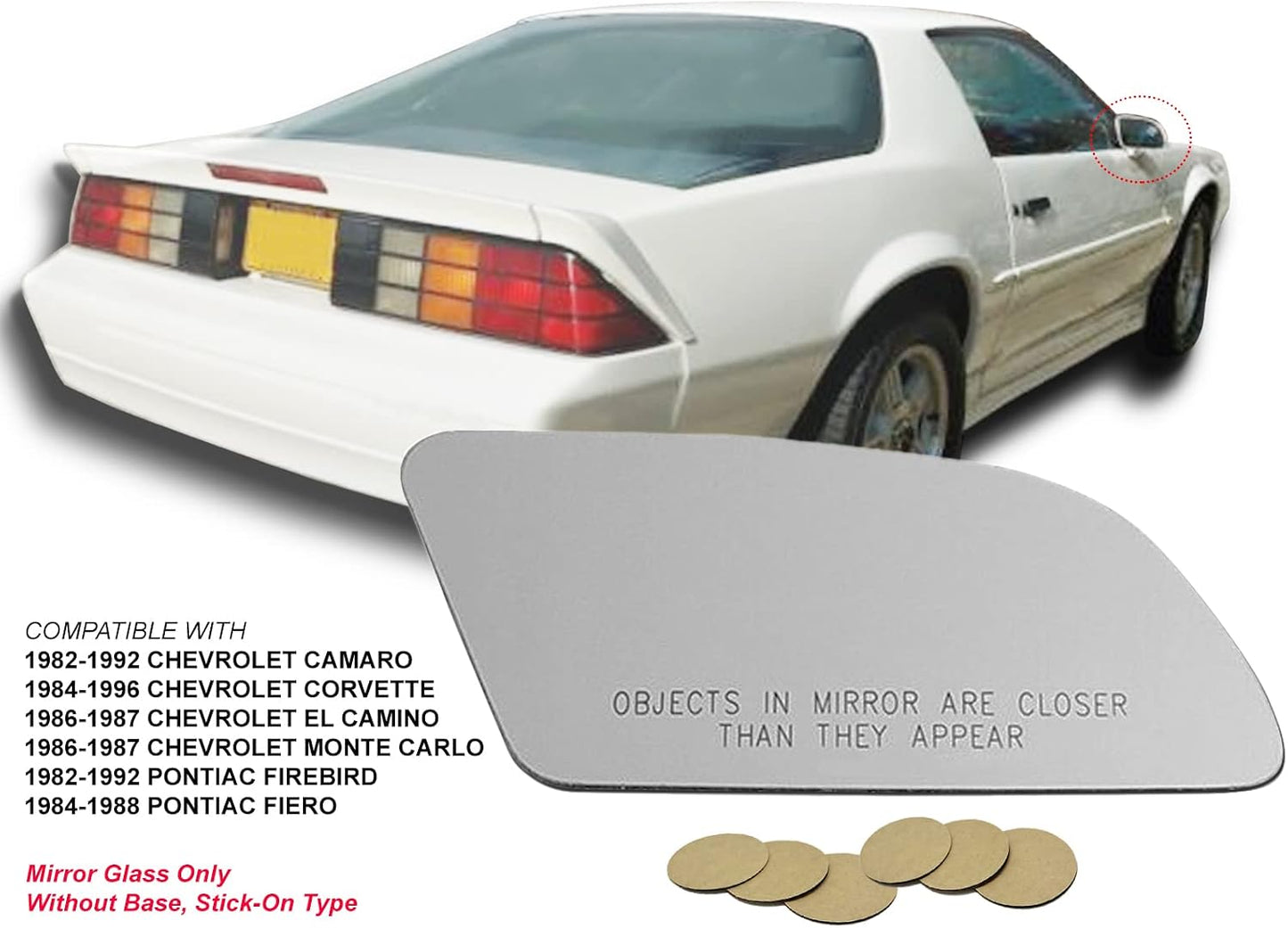 Espejo repuesto para Camaro Corvette 82-96 lado derecho