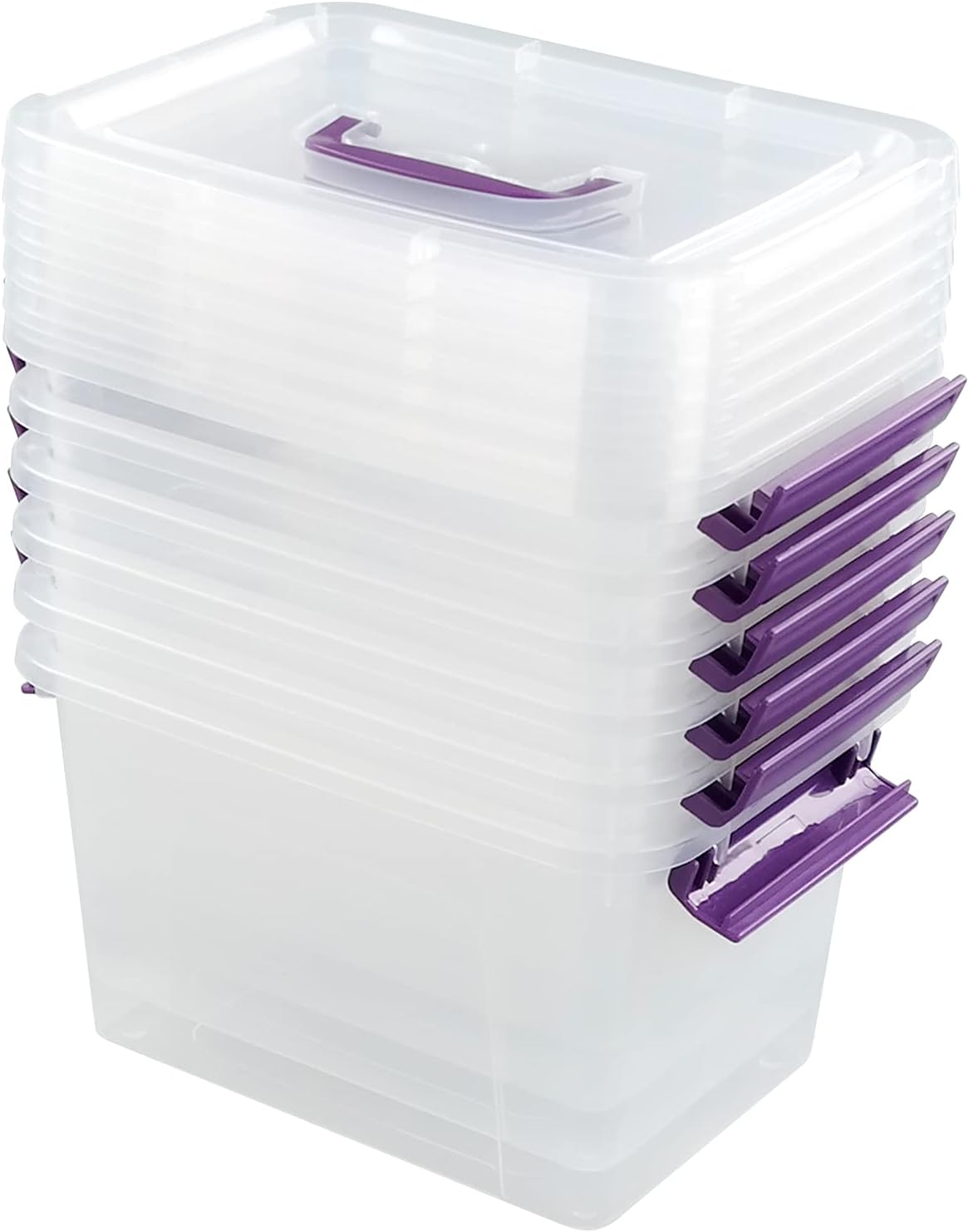 Caja plástico 6qt con tapas asas 6 pzas