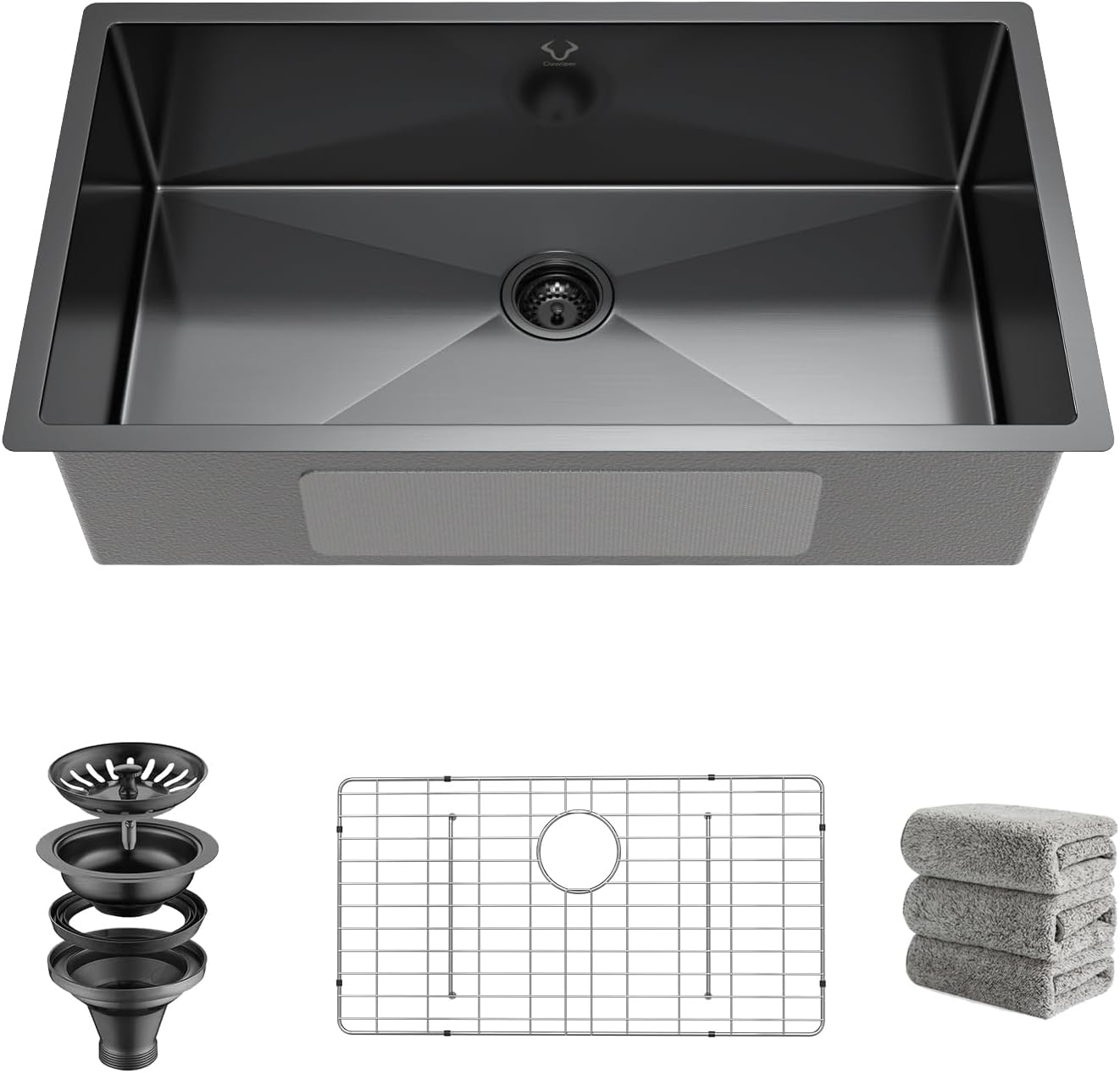 Fregadero cocina acero inox 32x18pulg negro