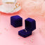 Caja 4 Pzas Arete Terciopelo Regalo Boda Compromiso Azul Rey