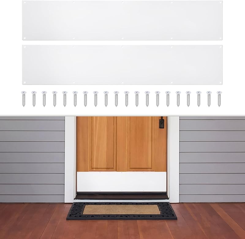 2 Pzas Placas Umbral 6x30" Aluminio Puerta Interior Exterior