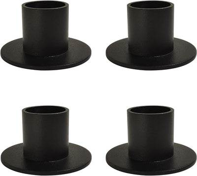Portavelas cónico set 4 velas pilar negro mate decoración