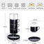 Set 4 Tazas Capuchino Porcelana con Soporte Metal Apilables