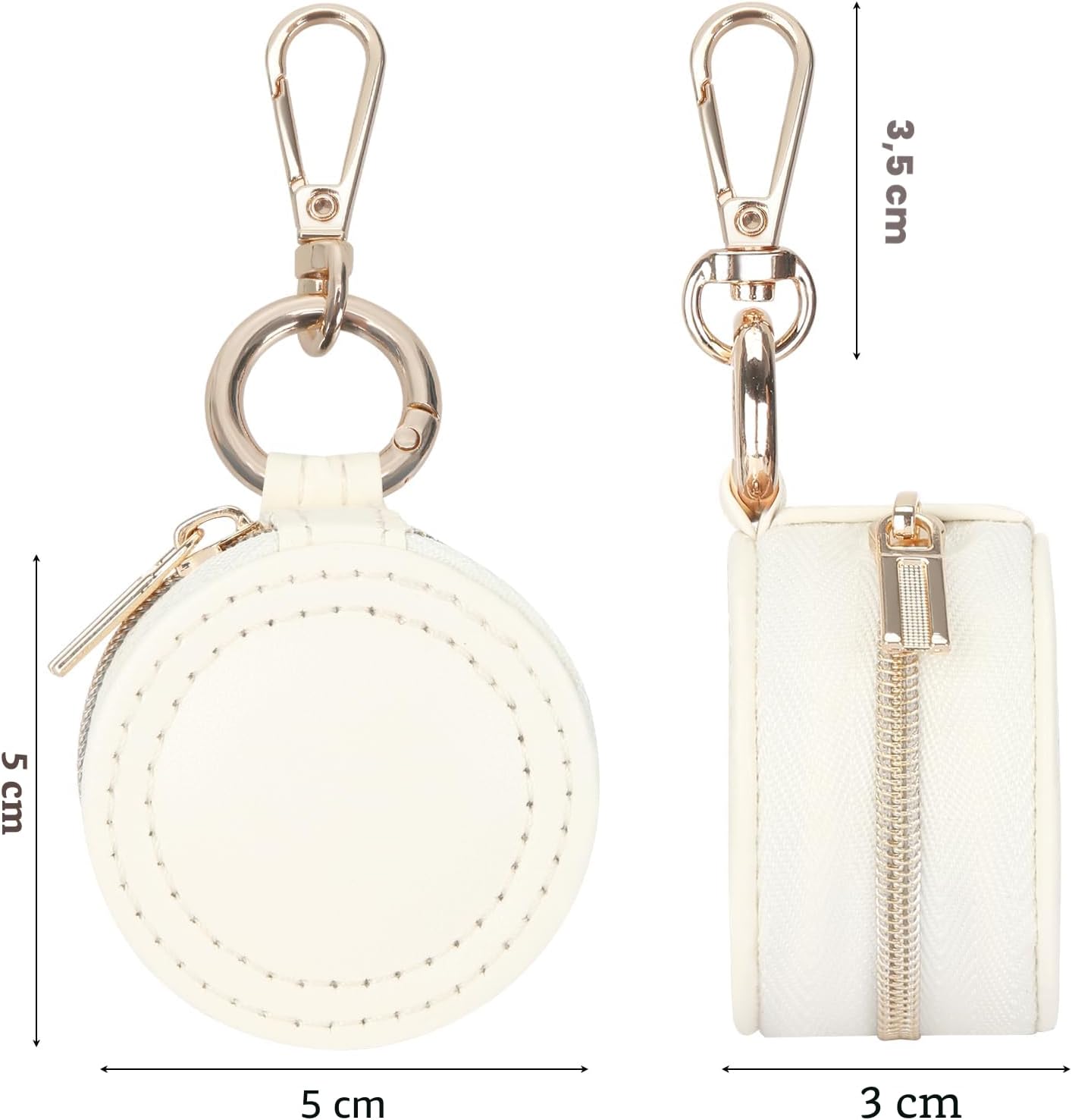 Caja organizadora anillos llavero joyas viaje blanco