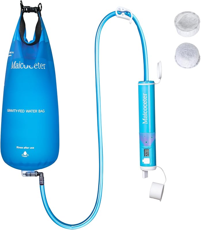 Filtro agua gravedad 2gal LED portátil viaje