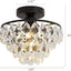 Lámpara techo cristal mini semiempotrado negro e26
