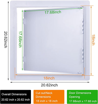 Panel acceso fontanería yeso 18x18pulg plástico blanco