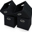 Cubos tela negra 11x11" con asa plegable set 4