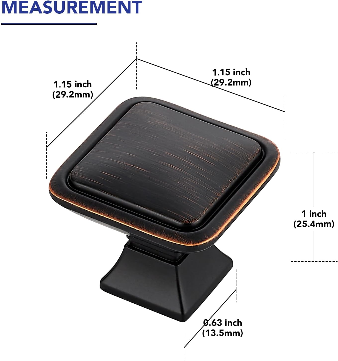 15 Pzas Pomos Bronce Aceitado para Gabinete