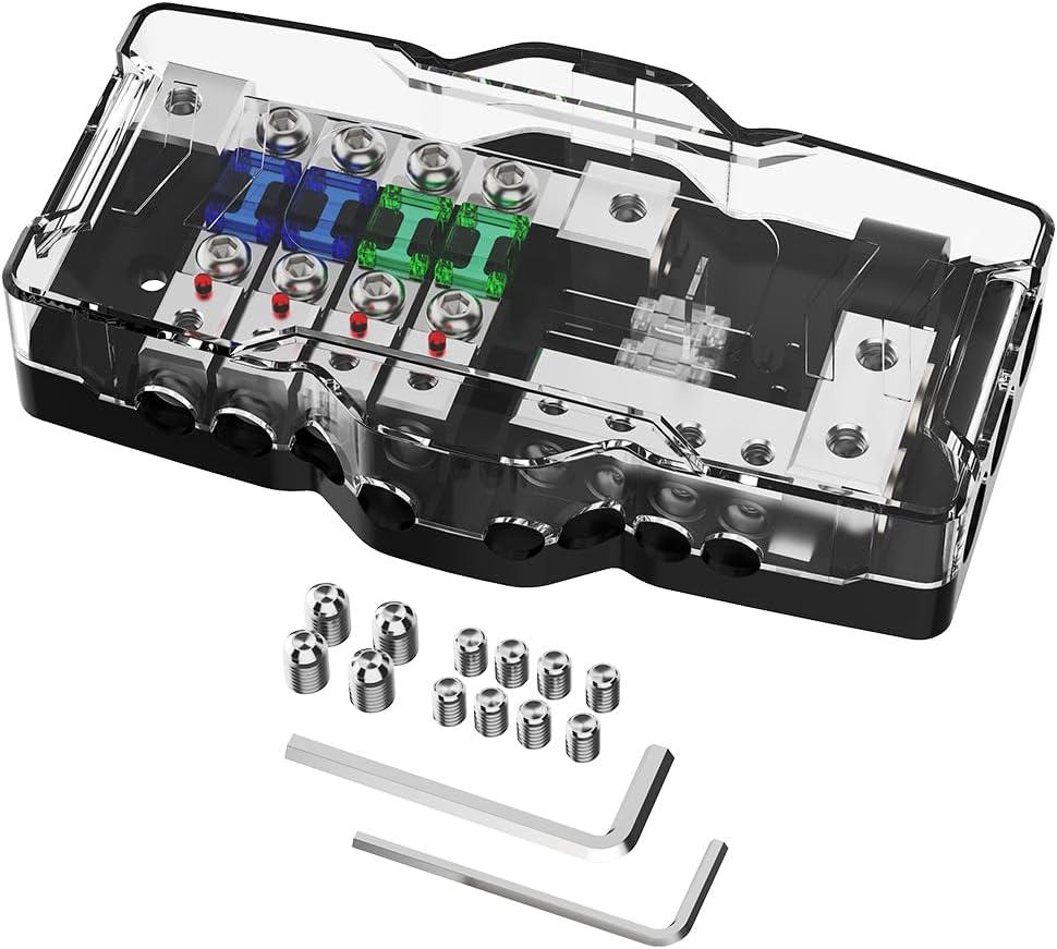 Bloque distribución fusible 4Vía MIDI 12V para coche barco