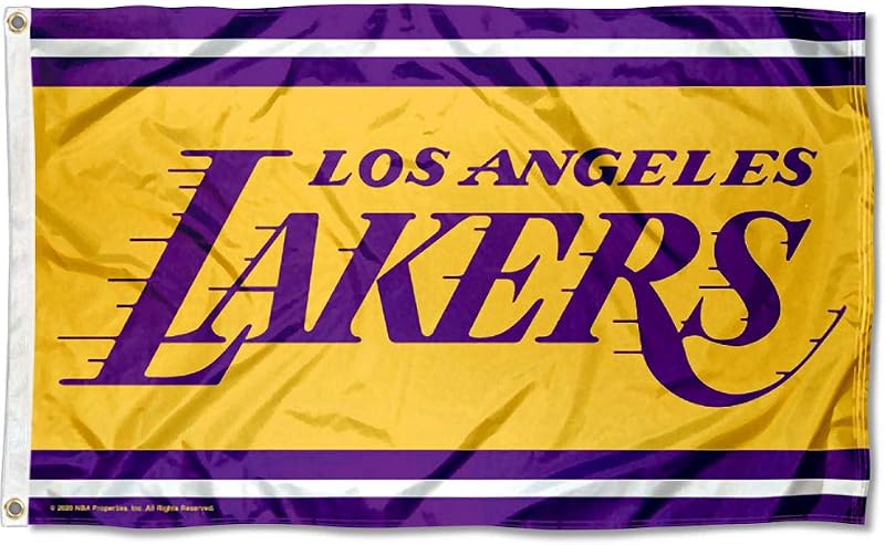 Bandera Lakers exteriores con ojales grandes