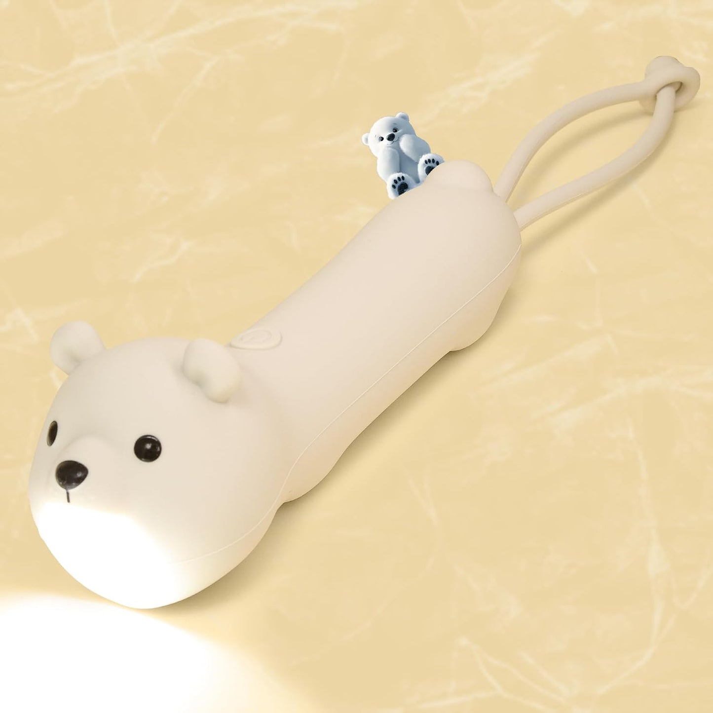 Linterna portátil de oso polar recargable con luz regulable