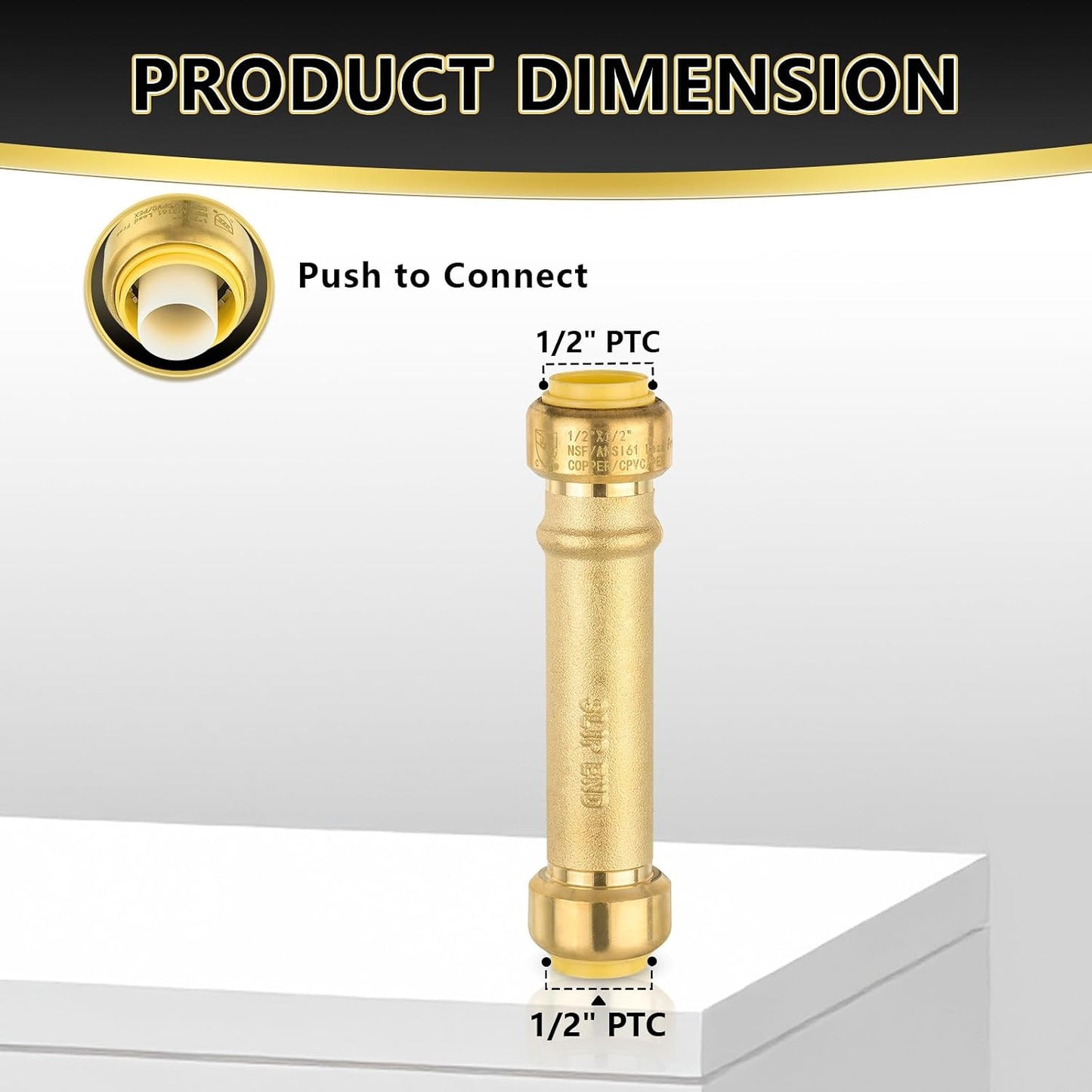 5 Pzas Accesorios Latón Empuje Conectar Tubos PEX