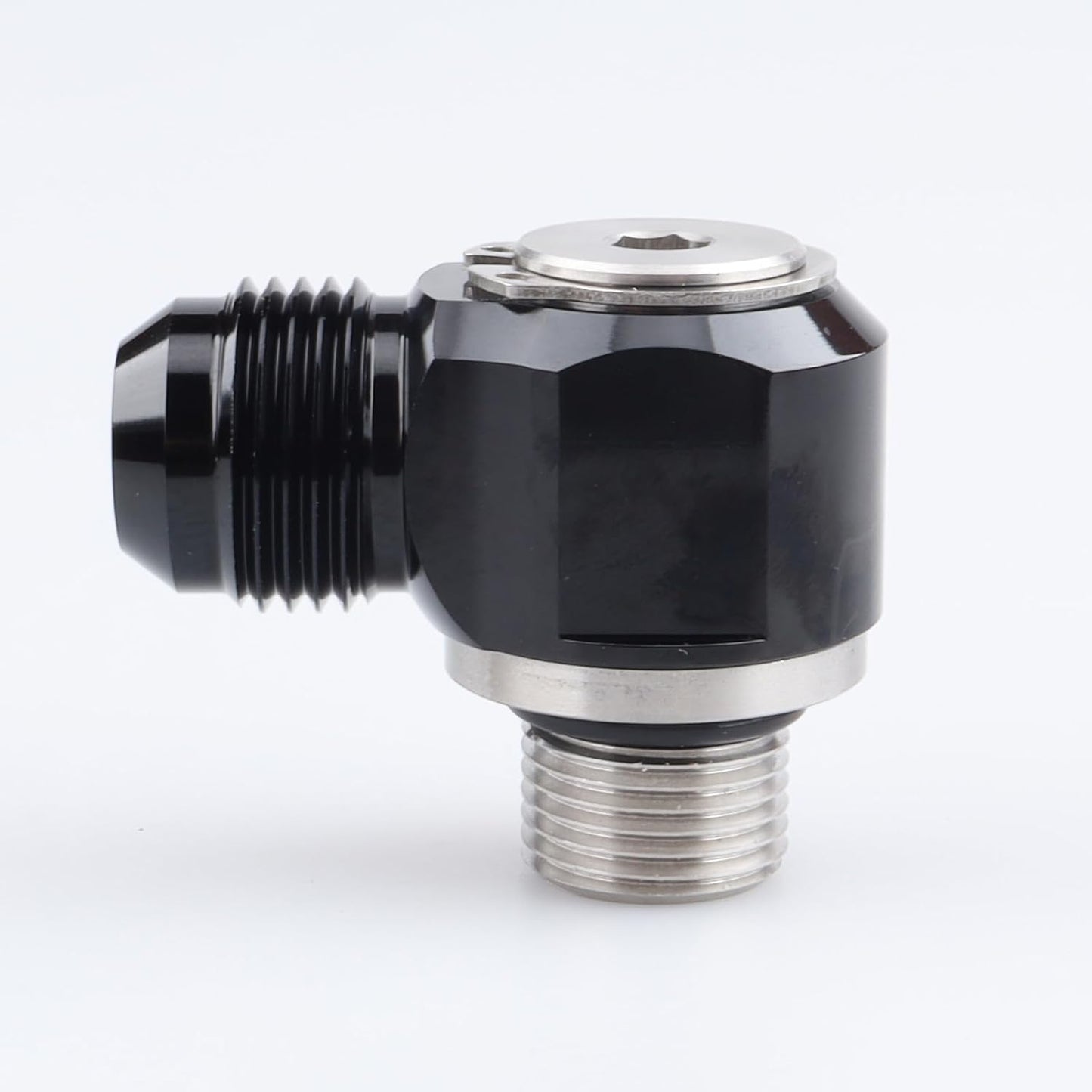 Adaptador banjo aluminio a acero inox M18x1.5 negro