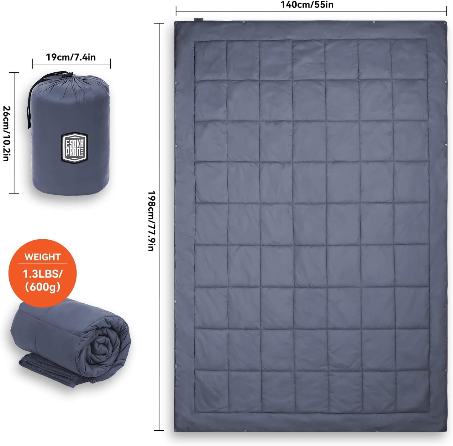 Manta multifuncional ultraligera para camping y viaje