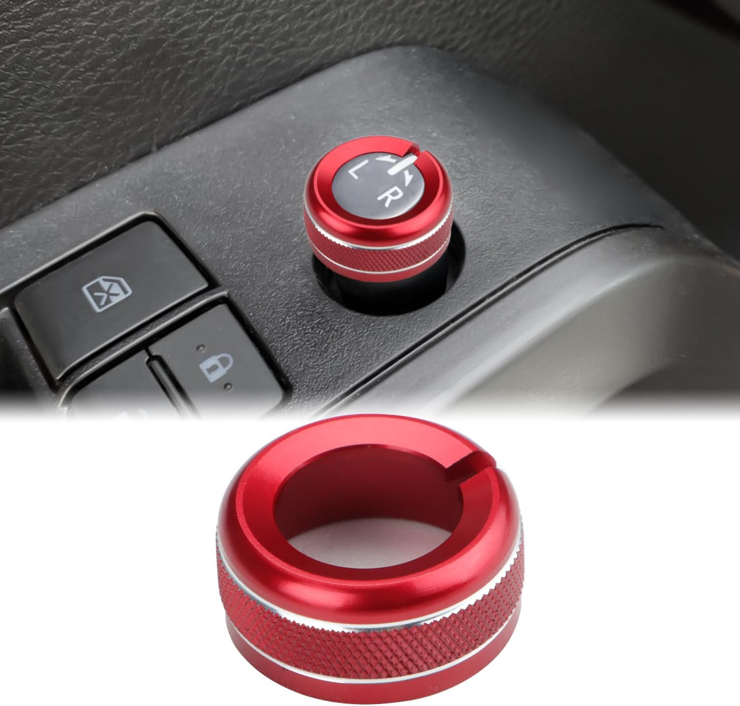 Anillo perilla espejos retrovisores Toyota Tacoma 16-23 rojo