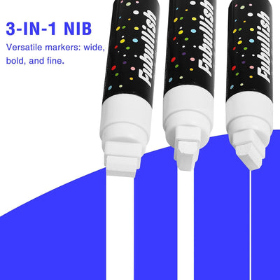 Marcadores tiza para ventanas auto 5uds blancos 0.59pulg