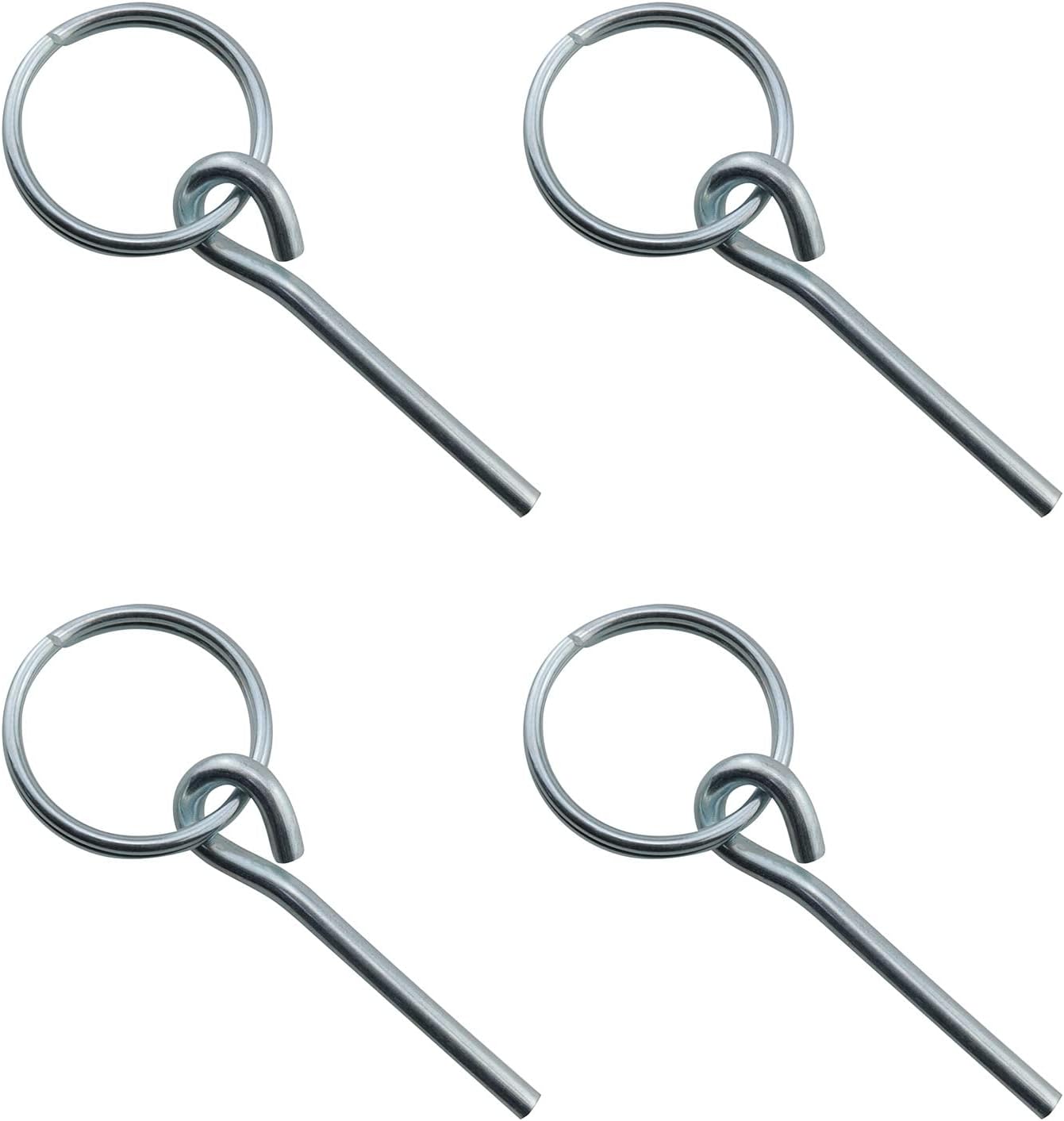 4 Anillos Acero Inox con 2 Pines para Acampar