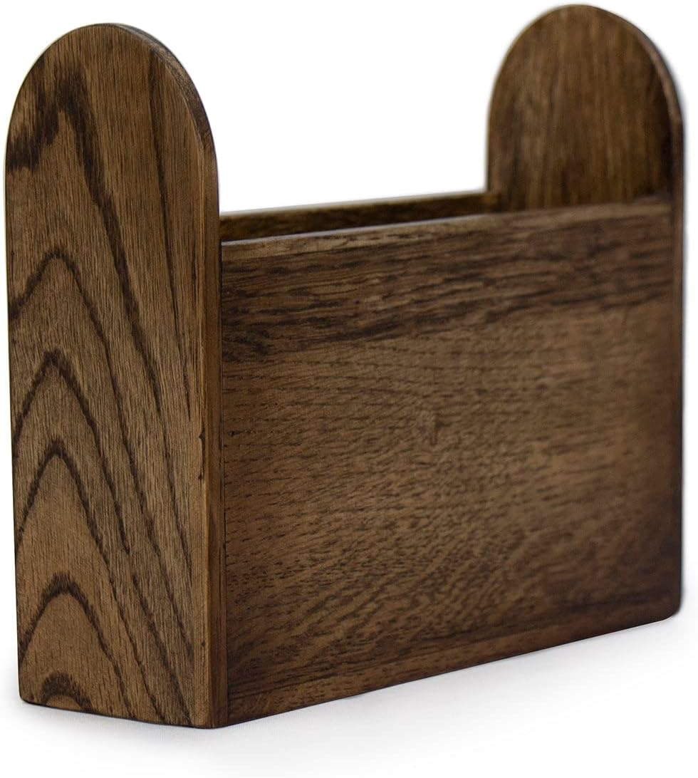 Servilletero madera roble sólido para cocina y hogar