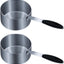 2 Tazas Medidoras 8oz con Agarre Silicona Negro Acero Inox