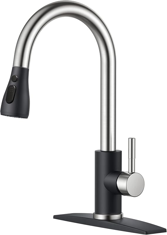 Grifo cocina rociador desplegable acero inox 1 o 3 orificios