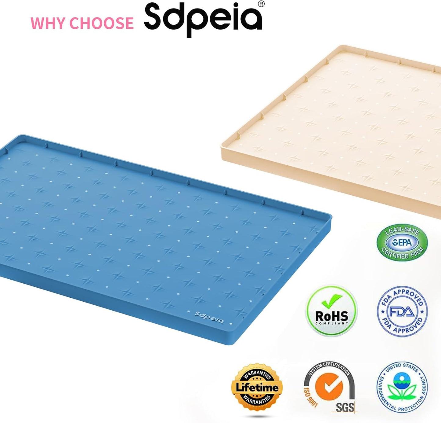 Tapete silicona impermeable 22x14" protector cocina baño