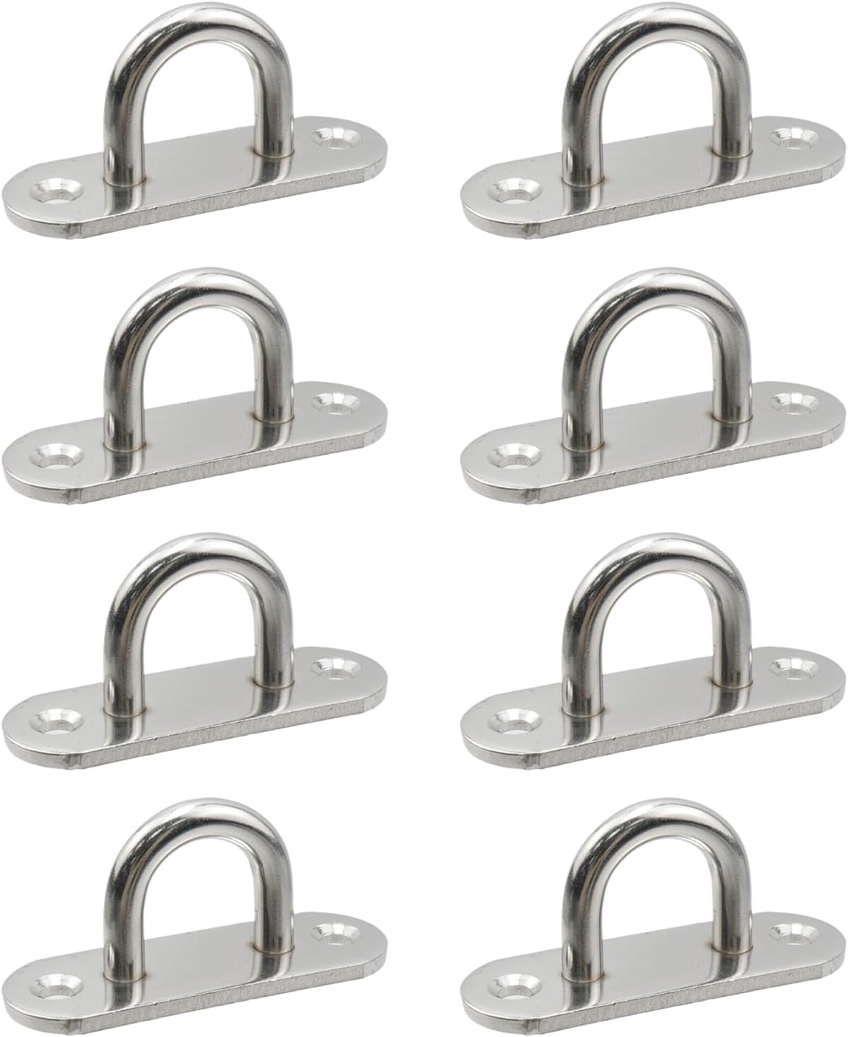 8 Ganchos Acero Inox para Columpios Plateados