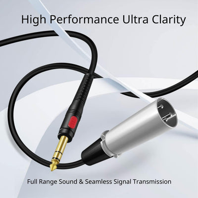 Cable XLR macho a 1/4 TRS 10ft chapado oro audio estéreo