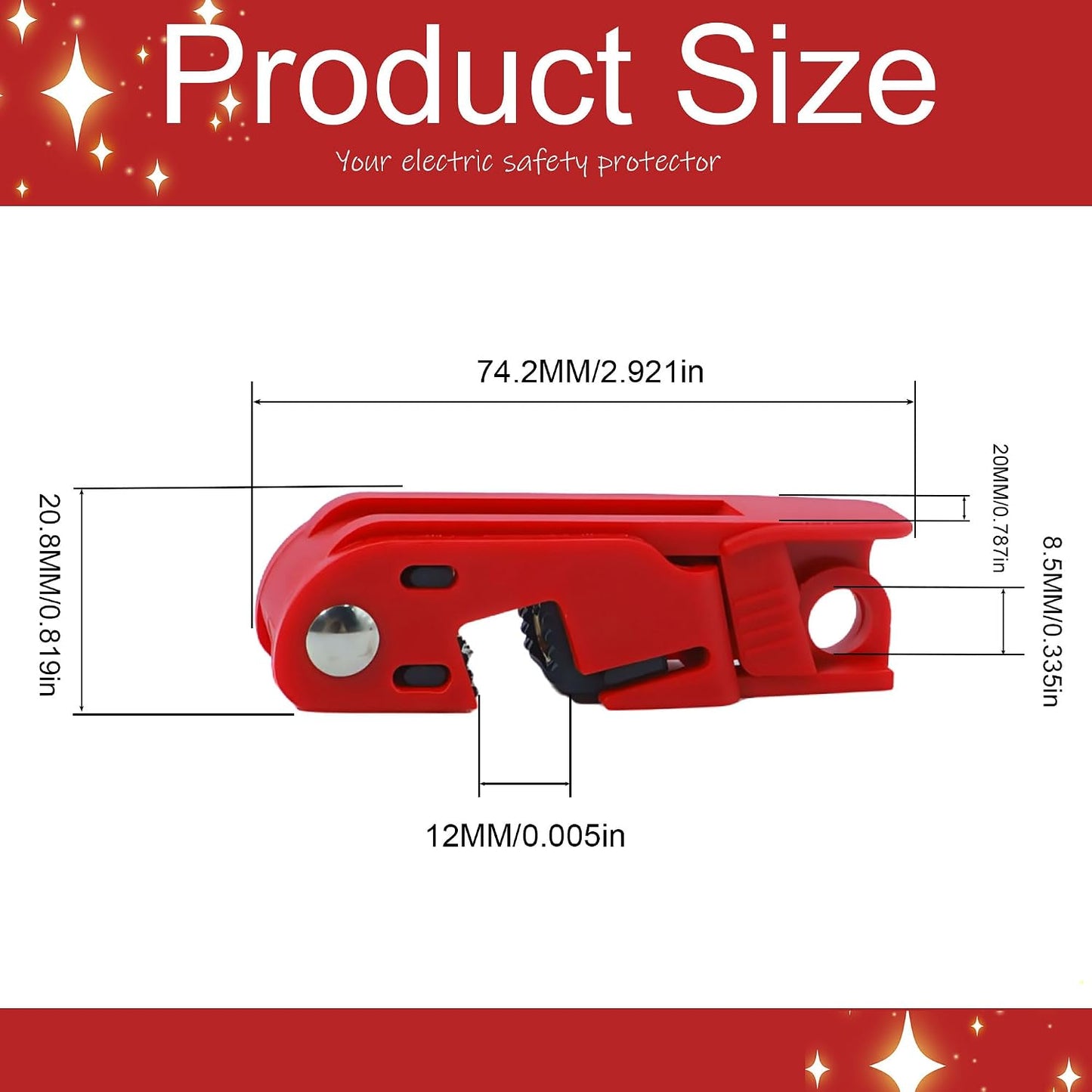 Bloqueo caja interruptor 110-277V palanca simple/doble rojo