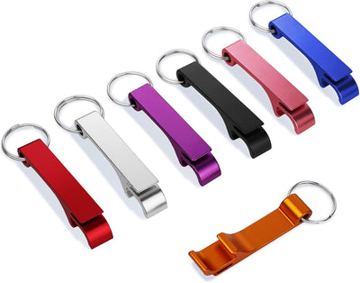 7 Abridores botella coloridos llavero metal práctico