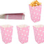 24 Cajas Palomitas Maíz Rosadas Mini Cubos Con Lunares Blancos