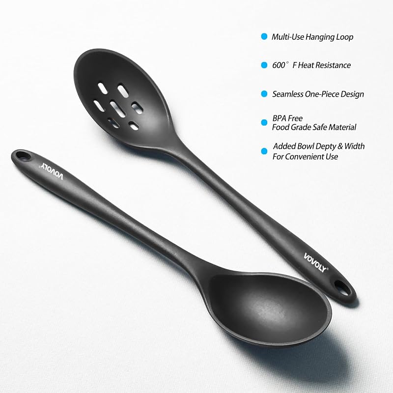 Cucharas silicona cocina extra grandes antiadherentes 600°F