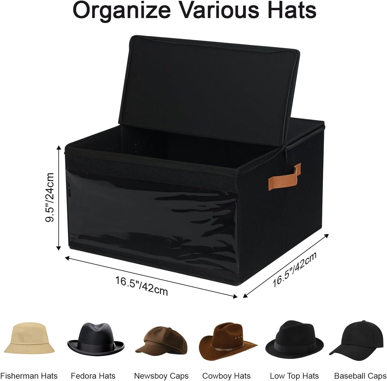 Caja almacenamiento sombreros vaquero organiz. apilable