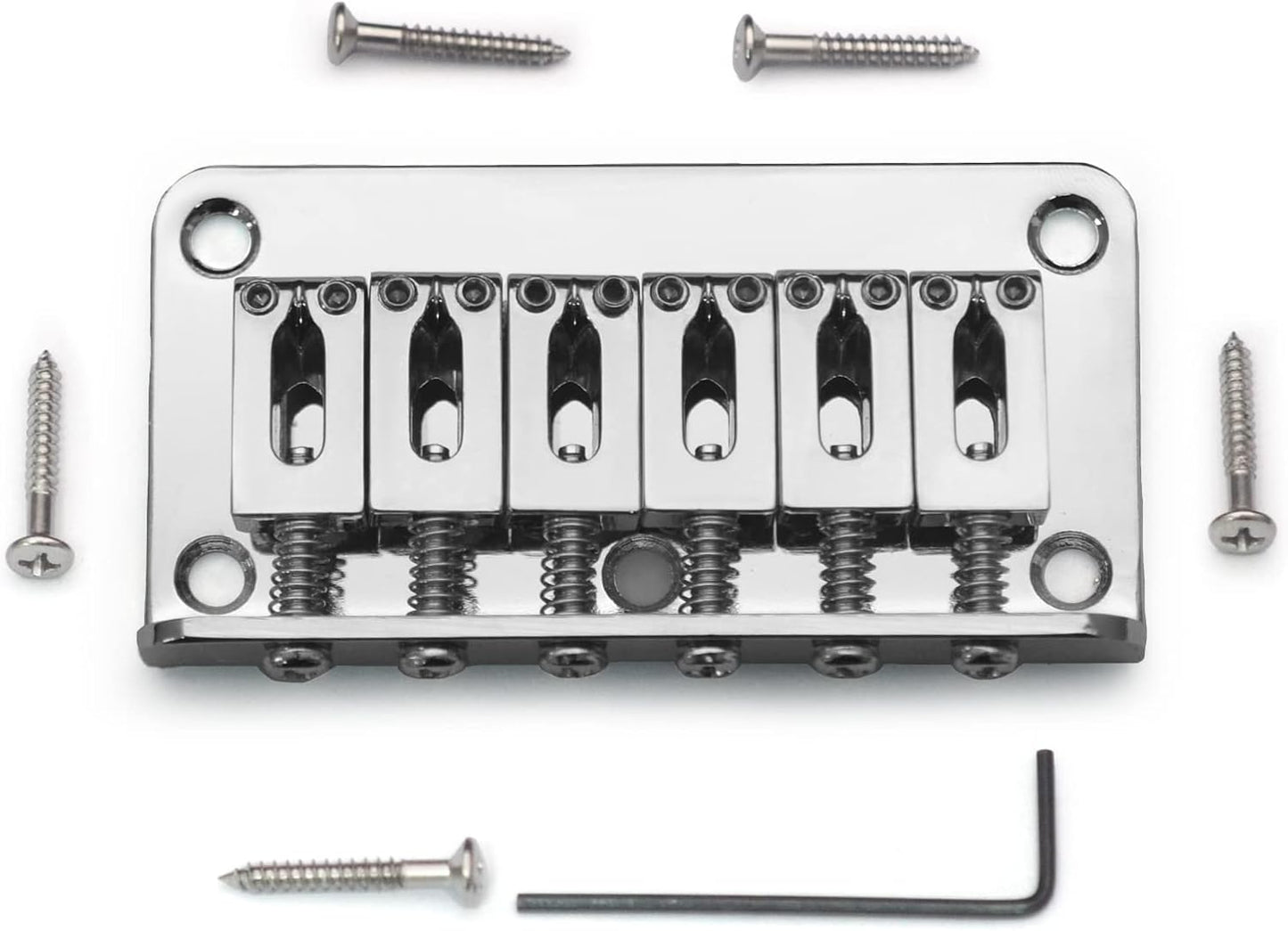 Puente fijo guitarra eléctrica Fender Strat Tele 6 cuerdas cromo