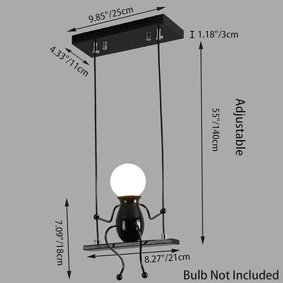 Lámpara colgante LED hierro cocina dormitorio negro