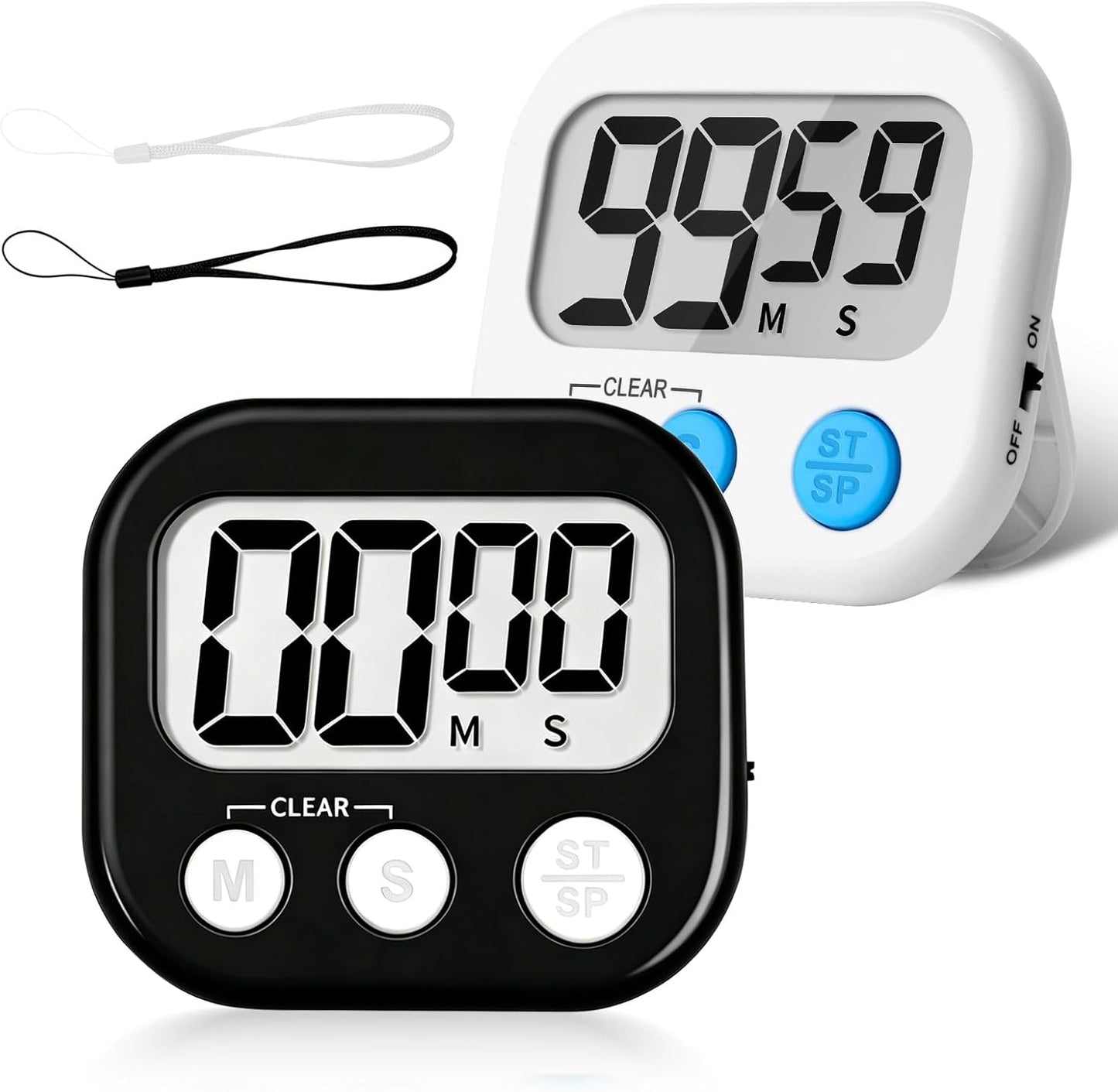 Set 2 Temporizadores Digitales Aula Niños Profesores Blanco Negro