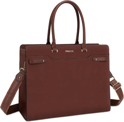 Bolsa laptop mujer 15.6pulg cuero impermeable gran capacidad