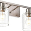 Lámpara tocador baño 2 luces níquel cepillado vidrio