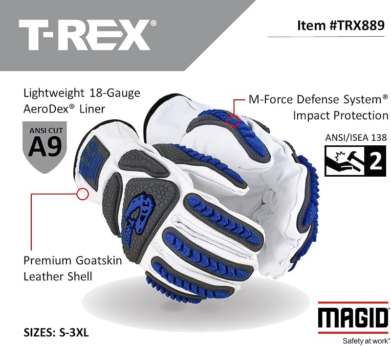Guantes trabajo impacto estilo conductor ANSI 9 talla 8