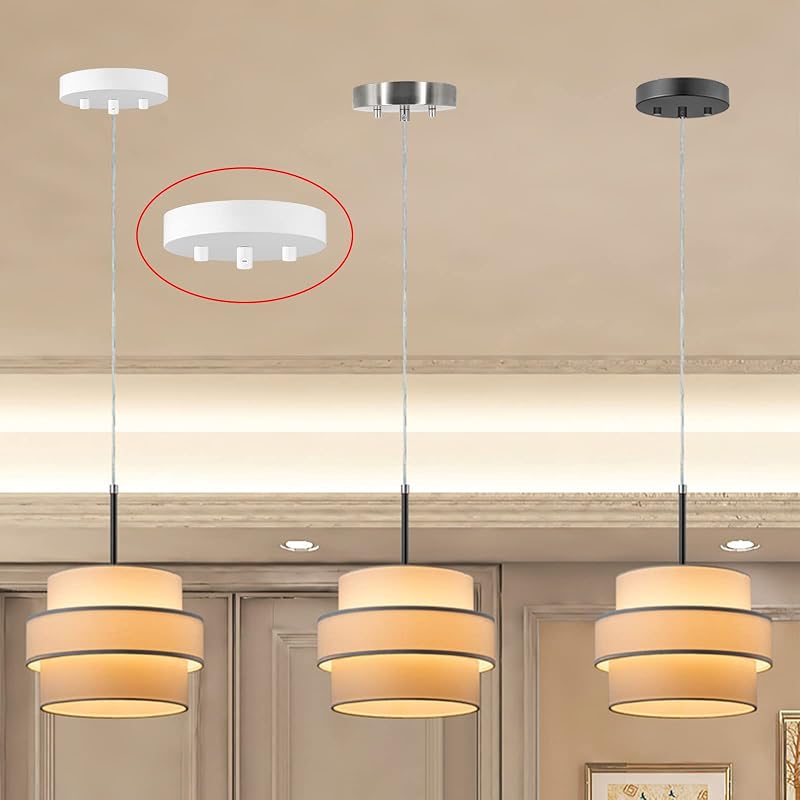 Kit toldo lámpara araña acero cubierta luz soporte cable blanco