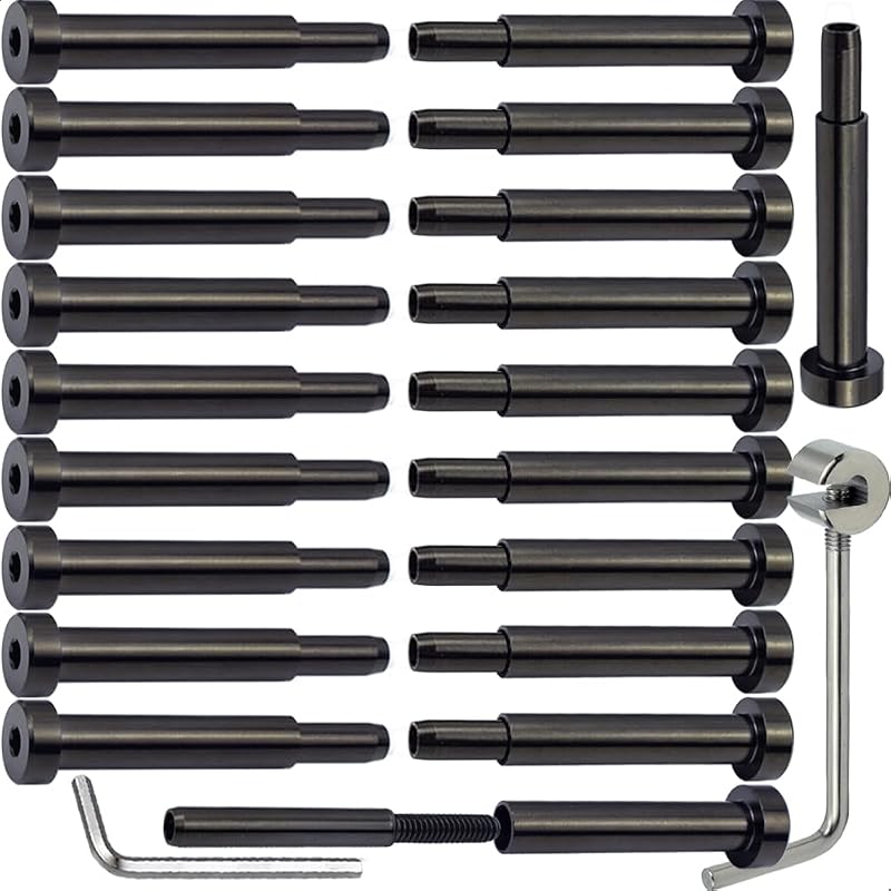 Kit herrajes barandilla 20 pzas poste metal madera negro