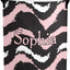 Cesta lavandería Chevron rosa/negra personalizada dormitorio