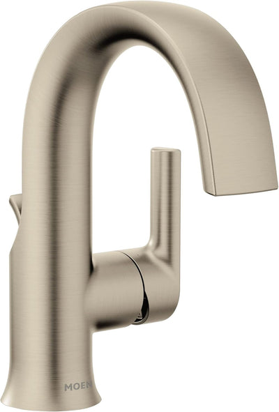 Grifo baño níquel cepillado manija arco alto S6910BN