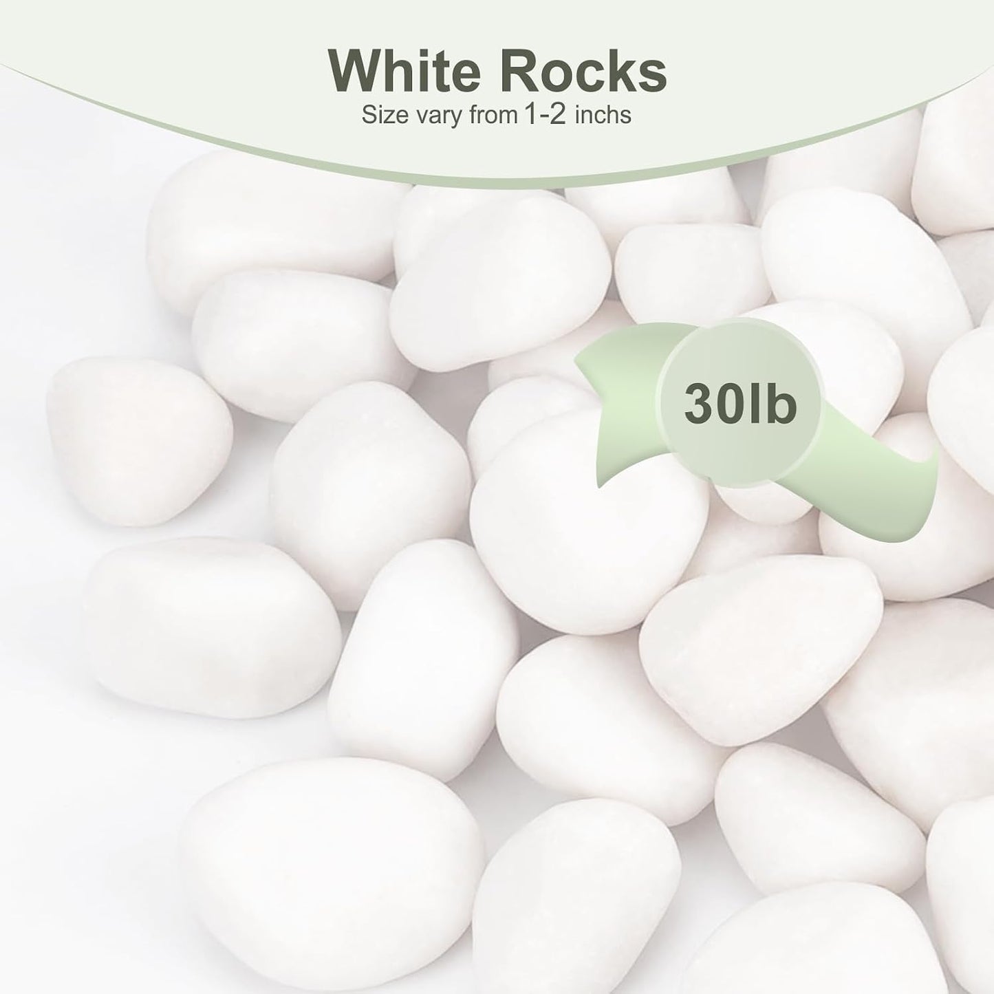30lb Rocas blancas decorativas para jardín patio