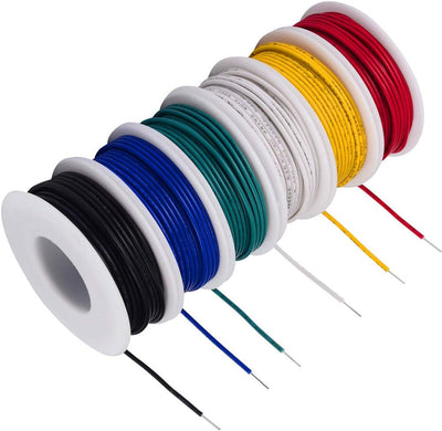 Kit 6 cables cobre estañado 20awg PVC para breadboard 8m