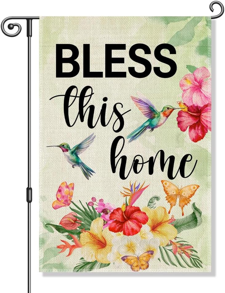 Bandera floral religiosa para jardín patio casa cristiana